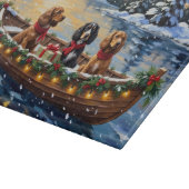 Cocker Spaniel Weihnachtsboot Urlaub Schneidebrett (Ecke)