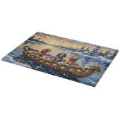 Cocker Spaniel Weihnachtsboot Urlaub Schneidebrett (Ecke)