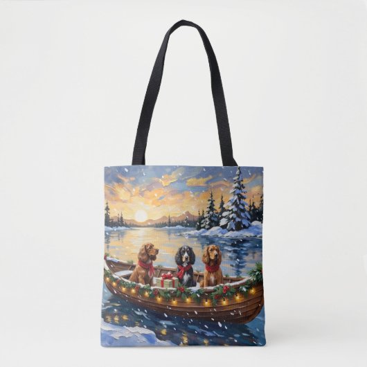Cocker Spaniel Weihnachtsboot Urlaub Tasche (Vorderseite)