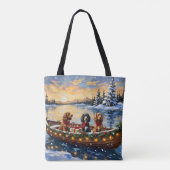 Cocker Spaniel Weihnachtsboot Urlaub Tasche (Rückseite)