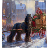 Cocker Spaniel Weihnachtsfeier Duschvorhang (Vorderseite)