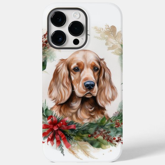 Cocker Spaniel Weihnachtsfeier Festliche Jungfrau Case-Mate iPhone Hülle (Rückseite)