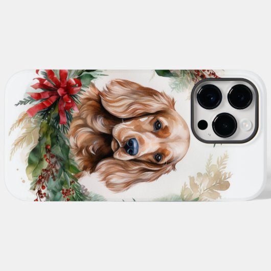 Cocker Spaniel Weihnachtsfeier Festliche Jungfrau Case-Mate iPhone Hülle (Rückseite (Horizontal))