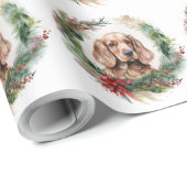 Cocker Spaniel Weihnachtsfeier Festliche Jungfrau Geschenkpapier (Rolleneckpunkt)