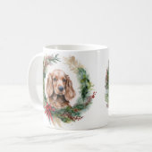 Cocker Spaniel Weihnachtsfeier Festliche Jungfrau Kaffeetasse (Vorderseite Links)