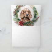 Cocker Spaniel Weihnachtsfeier Festliche Jungfrau Karte (Innenseite)