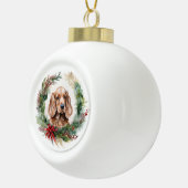 Cocker Spaniel Weihnachtsfeier Festliche Jungfrau Keramik Kugel-Ornament (Rechts)