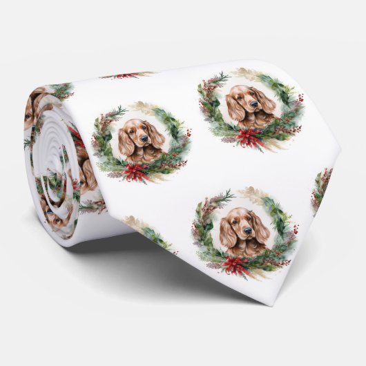 Cocker Spaniel Weihnachtsfeier Festliche Jungfrau Krawatte (Gerollt)