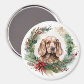 Cocker Spaniel Weihnachtsfeier Festliche Jungfrau Magnet (Vorderseite/Rückseite)