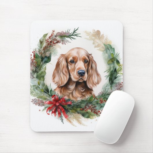 Cocker Spaniel Weihnachtsfeier Festliche Jungfrau Mousepad (Mit Mouse)