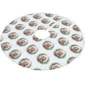 Cocker Spaniel Weihnachtsfeier Festliche Jungfrau Polyester Weihnachtsbaumdecke (Schrägansicht)