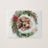 Cocker Spaniel Weihnachtsfeier Festliche Jungfrau Puzzle (Horizontal)