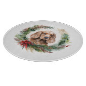 Cocker Spaniel Weihnachtsfeier Festliche Jungfrau Schneidebrett (Ecke)