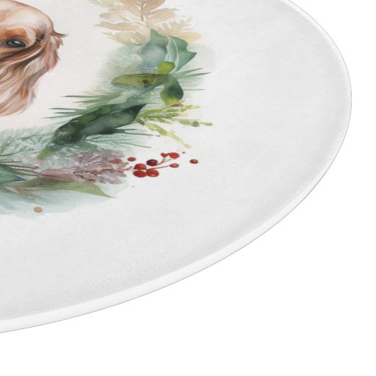 Cocker Spaniel Weihnachtsfeier Festliche Jungfrau Schneidebrett (Ecke)