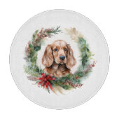 Cocker Spaniel Weihnachtsfeier Festliche Jungfrau Schneidebrett (Vorderseite)