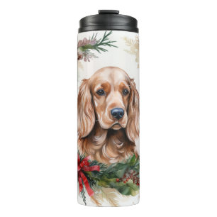 Cocker Spaniel Weihnachtsfeier Festliche Jungfrau Thermosbecher