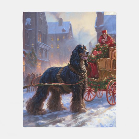 Cocker Spaniel Weihnachtsfeier Fleecedecke (Vorderseite)