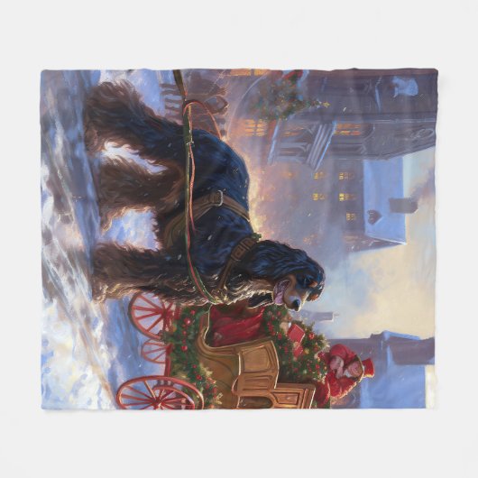 Cocker Spaniel Weihnachtsfeier Fleecedecke (Vorderseite (Horizontal))