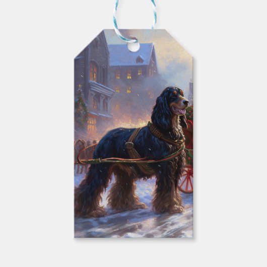 Cocker Spaniel Weihnachtsfeier Geschenkanhänger (Vorderseite)