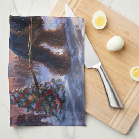 Cocker Spaniel Weihnachtsfeier Geschirrtuch (Viertel Falte)