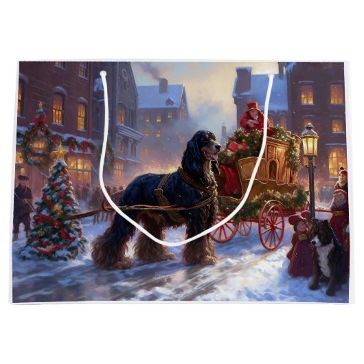 Cocker Spaniel Weihnachtsfeier Große Geschenktüte (Vorderseite)