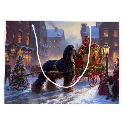 Cocker Spaniel Weihnachtsfeier Große Geschenktüte (Rückseite)