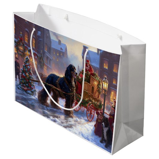 Cocker Spaniel Weihnachtsfeier Große Geschenktüte (Rückseite Schrägansicht)