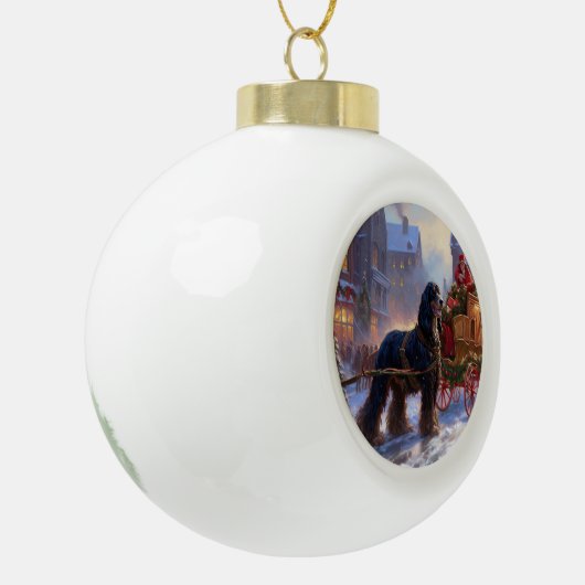 Cocker Spaniel Weihnachtsfeier Keramik Kugel-Ornament (Links)