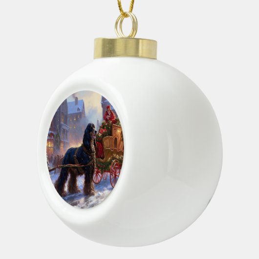 Cocker Spaniel Weihnachtsfeier Keramik Kugel-Ornament (Rechts)