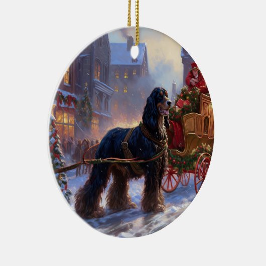 Cocker Spaniel Weihnachtsfeier Keramik Ornament (Rechts)