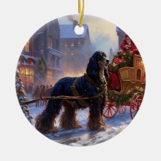 Cocker Spaniel Weihnachtsfeier Keramik Ornament (Vorne)