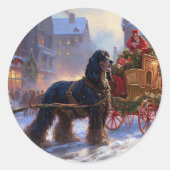 Cocker Spaniel Weihnachtsfeier Runder Aufkleber (Vorderseite)
