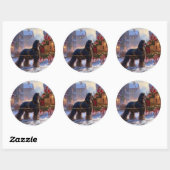 Cocker Spaniel Weihnachtsfeier Runder Aufkleber (Blatt)