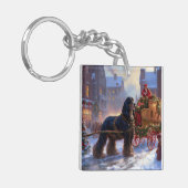 Cocker Spaniel Weihnachtsfeier Schlüsselanhänger (Vorderseite links)