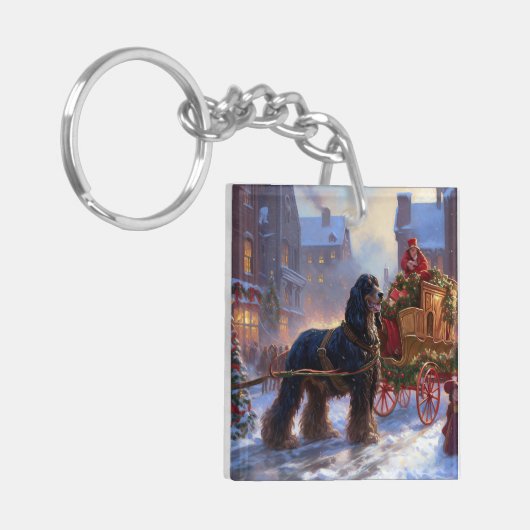 Cocker Spaniel Weihnachtsfeier Schlüsselanhänger (Vorderseite links)