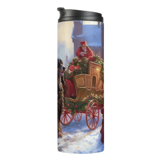 Cocker Spaniel Weihnachtsfeier Thermosbecher (Nach rechts gedreht)