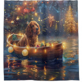 Cocker Spaniel Weihnachtsfeiertage Duschvorhang (Vorderseite)