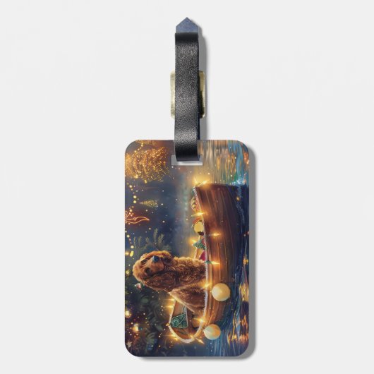 Cocker Spaniel Weihnachtsfeiertage Gepäckanhänger (Rückseite vertikal)