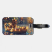 Cocker Spaniel Weihnachtsfeiertage Gepäckanhänger (Rückseite horizontal)