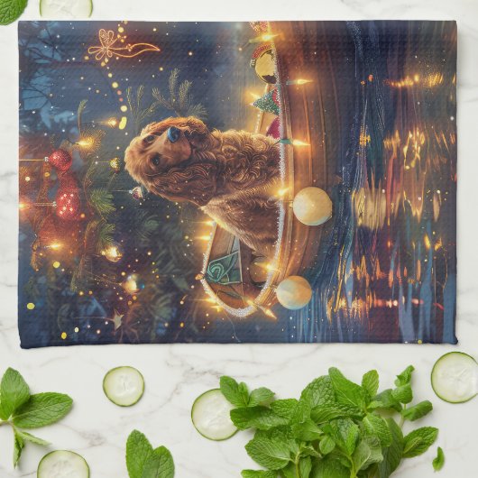 Cocker Spaniel Weihnachtsfeiertage Geschirrtuch (Gefaltet)