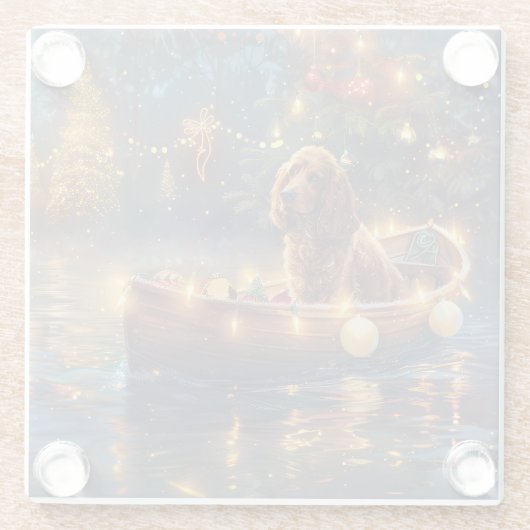Cocker Spaniel Weihnachtsfeiertage Glasuntersetzer (Rückseite)