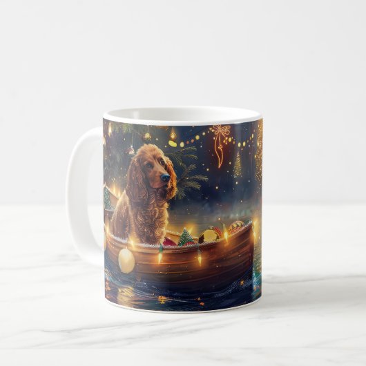 Cocker Spaniel Weihnachtsfeiertage Kaffeetasse (Vorderseite Links)
