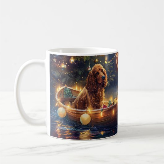 Cocker Spaniel Weihnachtsfeiertage Kaffeetasse (Links)