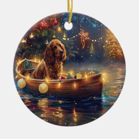 Cocker Spaniel Weihnachtsfeiertage Keramik Ornament (Vorne)