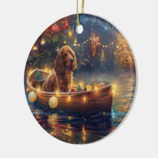 Cocker Spaniel Weihnachtsfeiertage Keramik Ornament (Links)