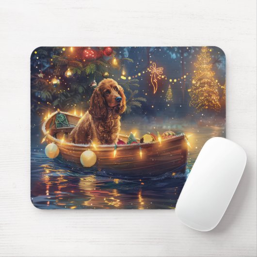 Cocker Spaniel Weihnachtsfeiertage Mousepad (Mit Mouse)