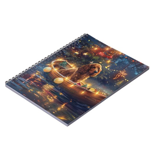 Cocker Spaniel Weihnachtsfeiertage Notizblock (Linke Seite)