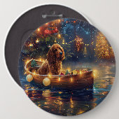 Cocker Spaniel Weihnachtsfestliche Reise Button (Vorne & Hinten)