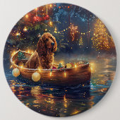 Cocker Spaniel Weihnachtsfestliche Reise Button (Vorderseite)