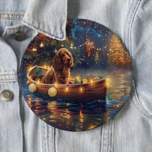 Cocker Spaniel Weihnachtsfestliche Reise Button (Beispiel)